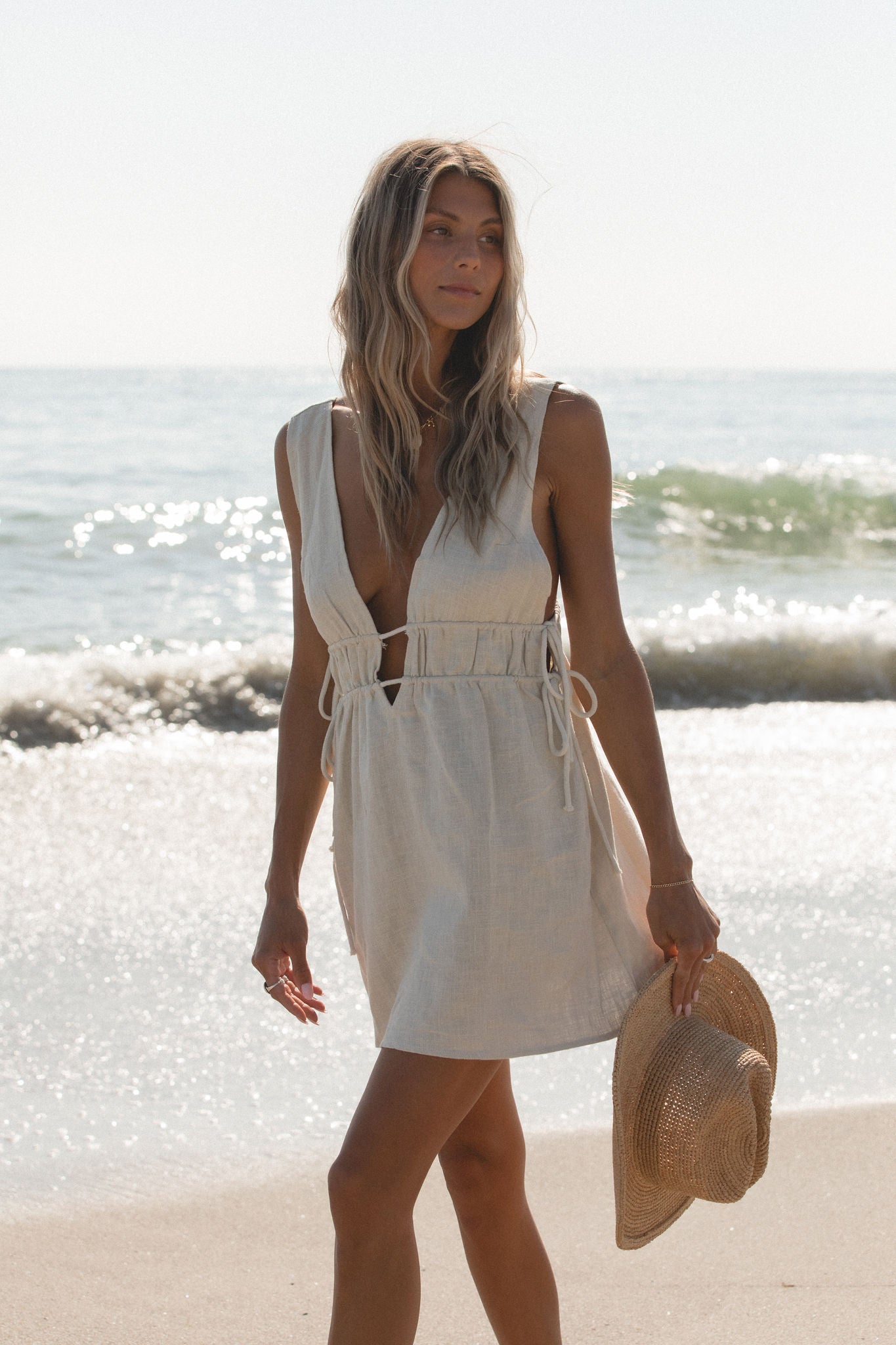 Rae Woven Linen Mini Dress