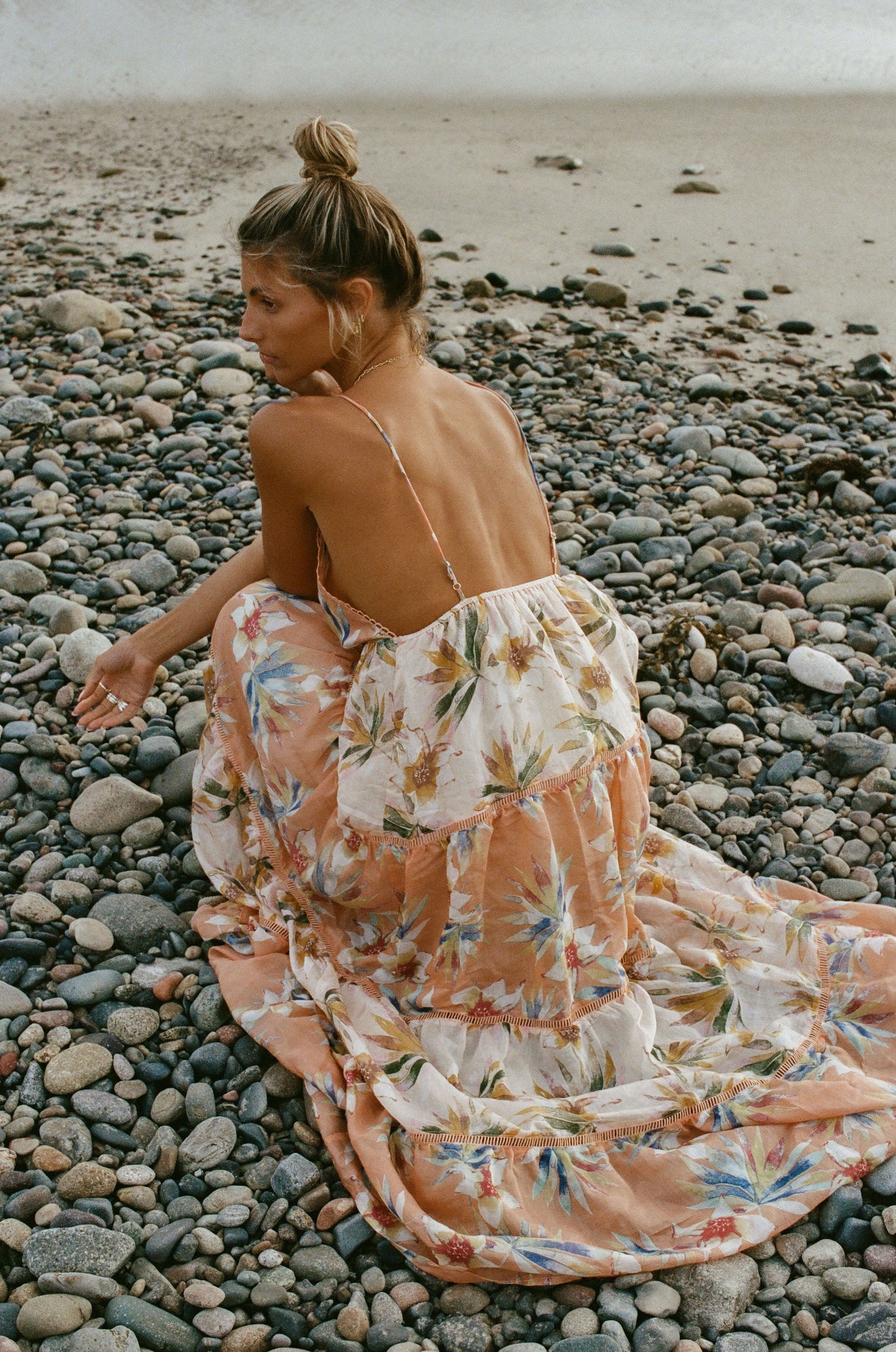 Tropical Sunrise Printed Maxi Dress