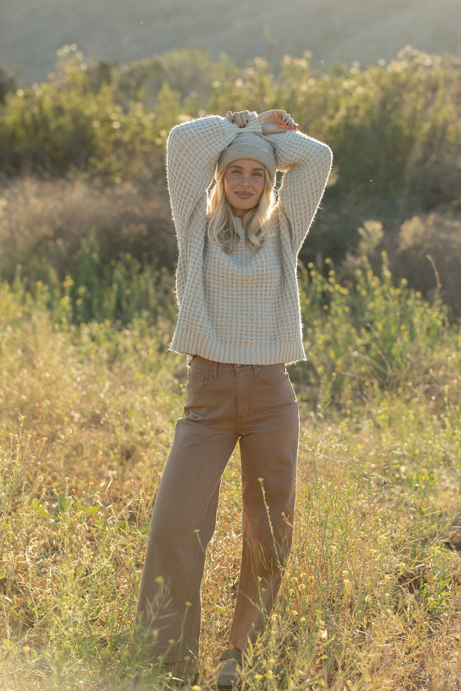 Cocoa Denim High Rise Wide Leg Pants