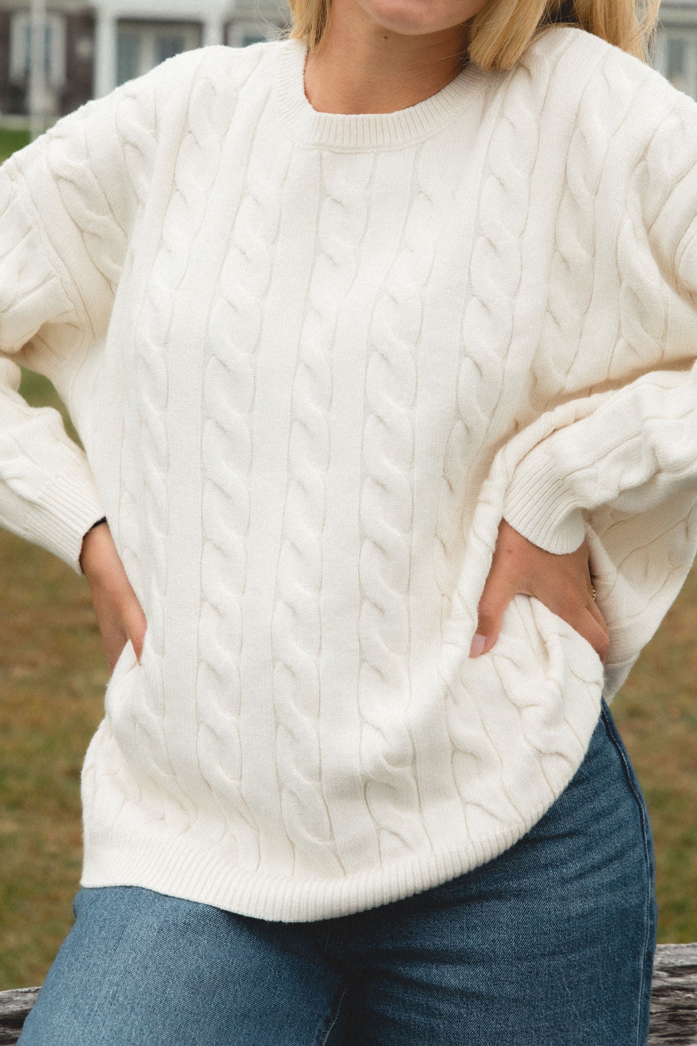 White Water Cable Knit Sweater