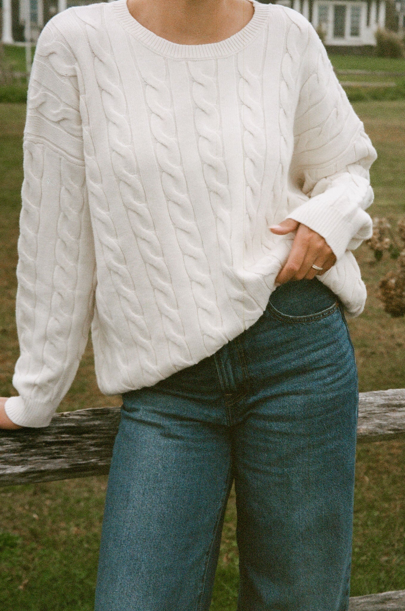 White Water Cable Knit Sweater