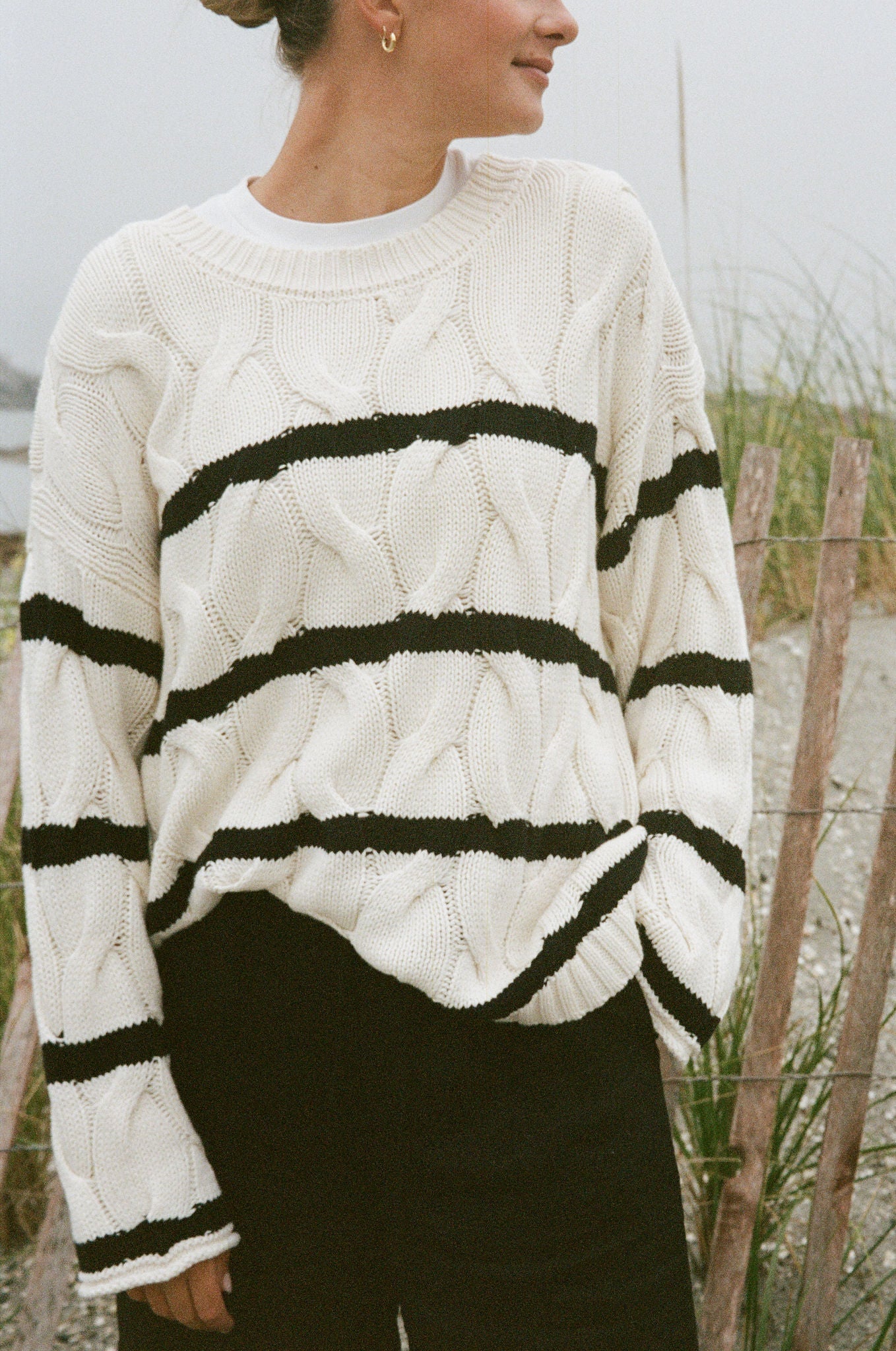 Pacific Shore Oversized Cable Knit Sweater
