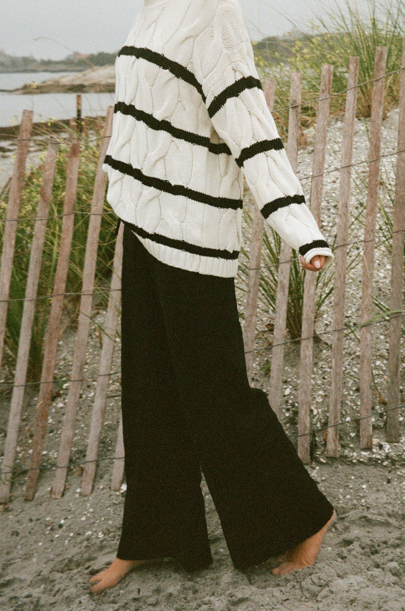 Pacific Shore Oversized Cable Knit Sweater