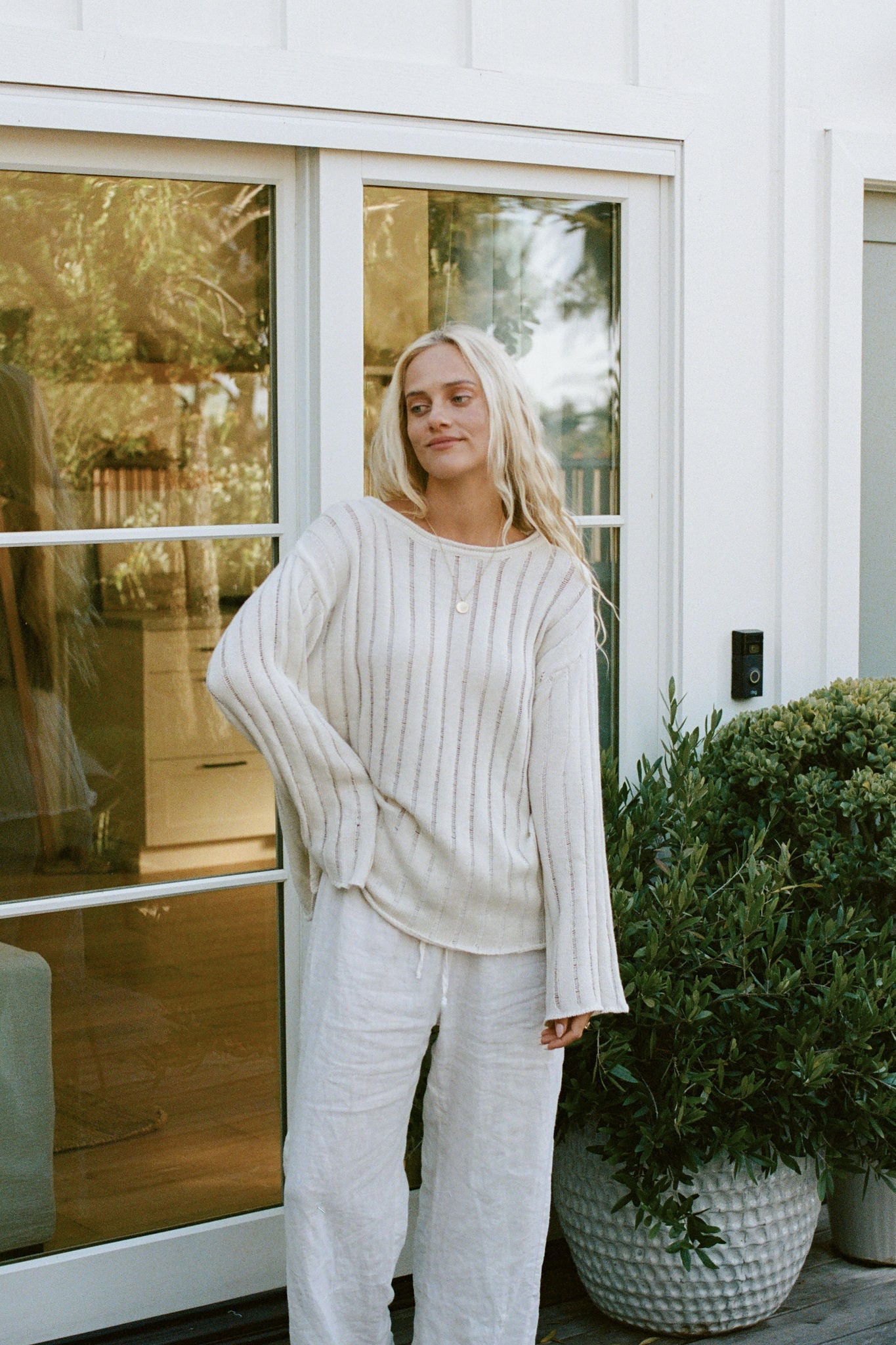 Sandy Shores Ribbed Cotton Sweater