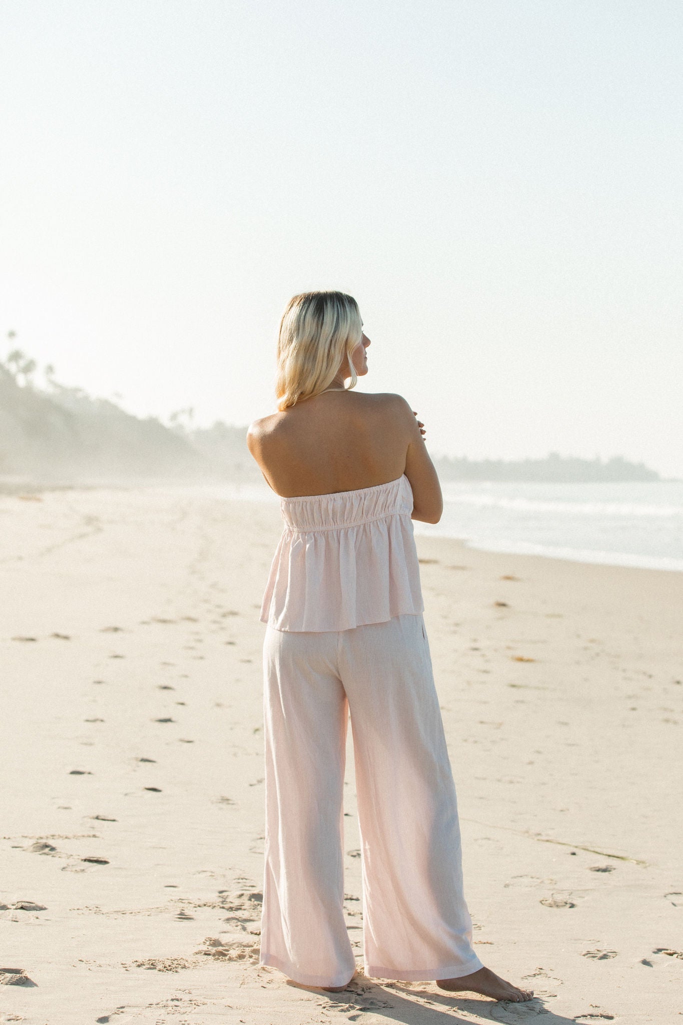 To the Beach Striped Woven Strapless Set