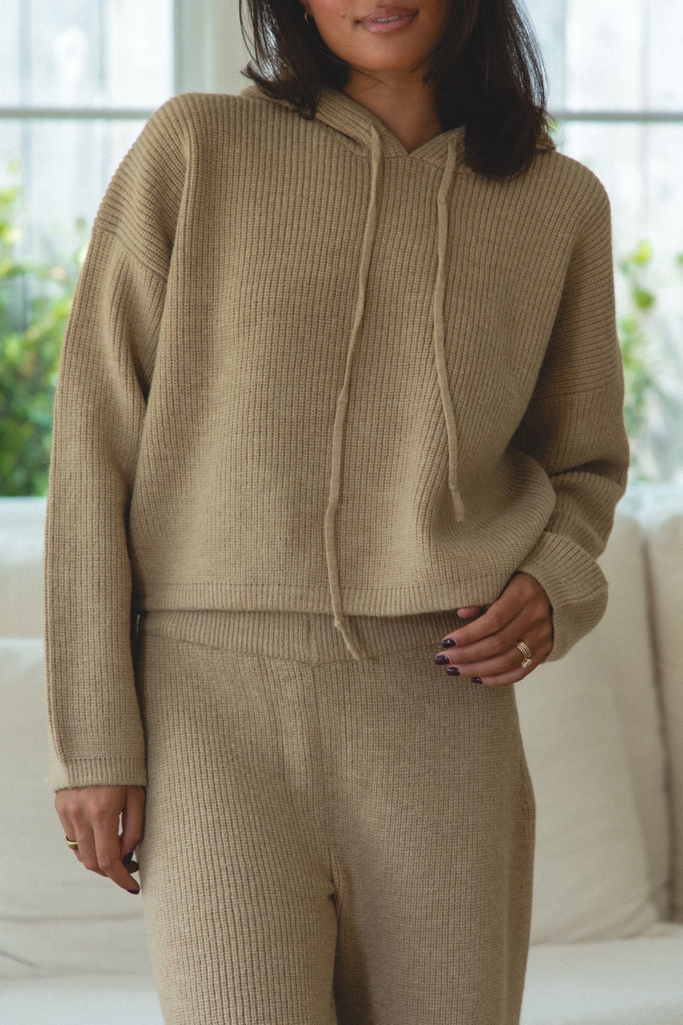 Autumn Wave Knit Sweater Hoodie Top