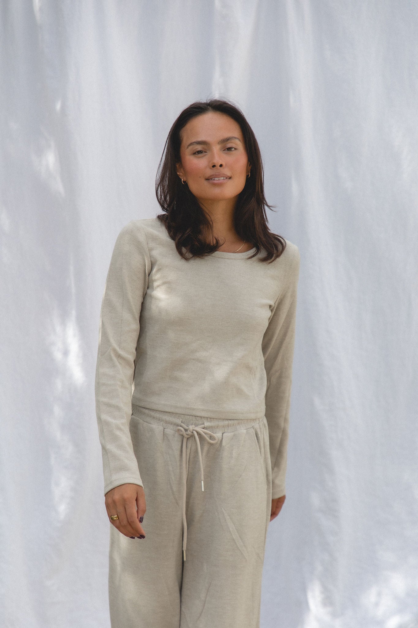 Sand Dune Woven Knit Long Sleeve