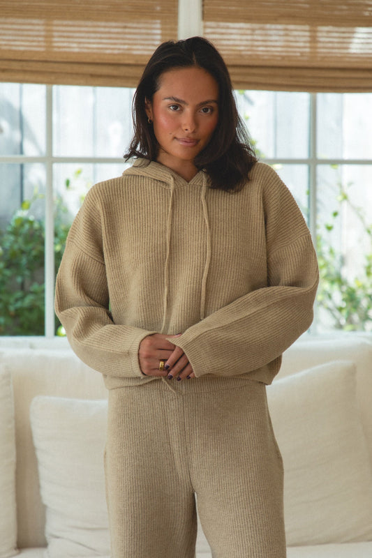 Autumn Wave Knit Sweater Hoodie Top