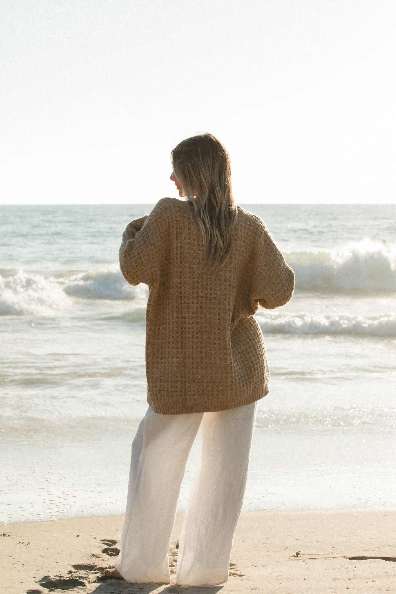 Winter Sun Waffle Knit Cardigan