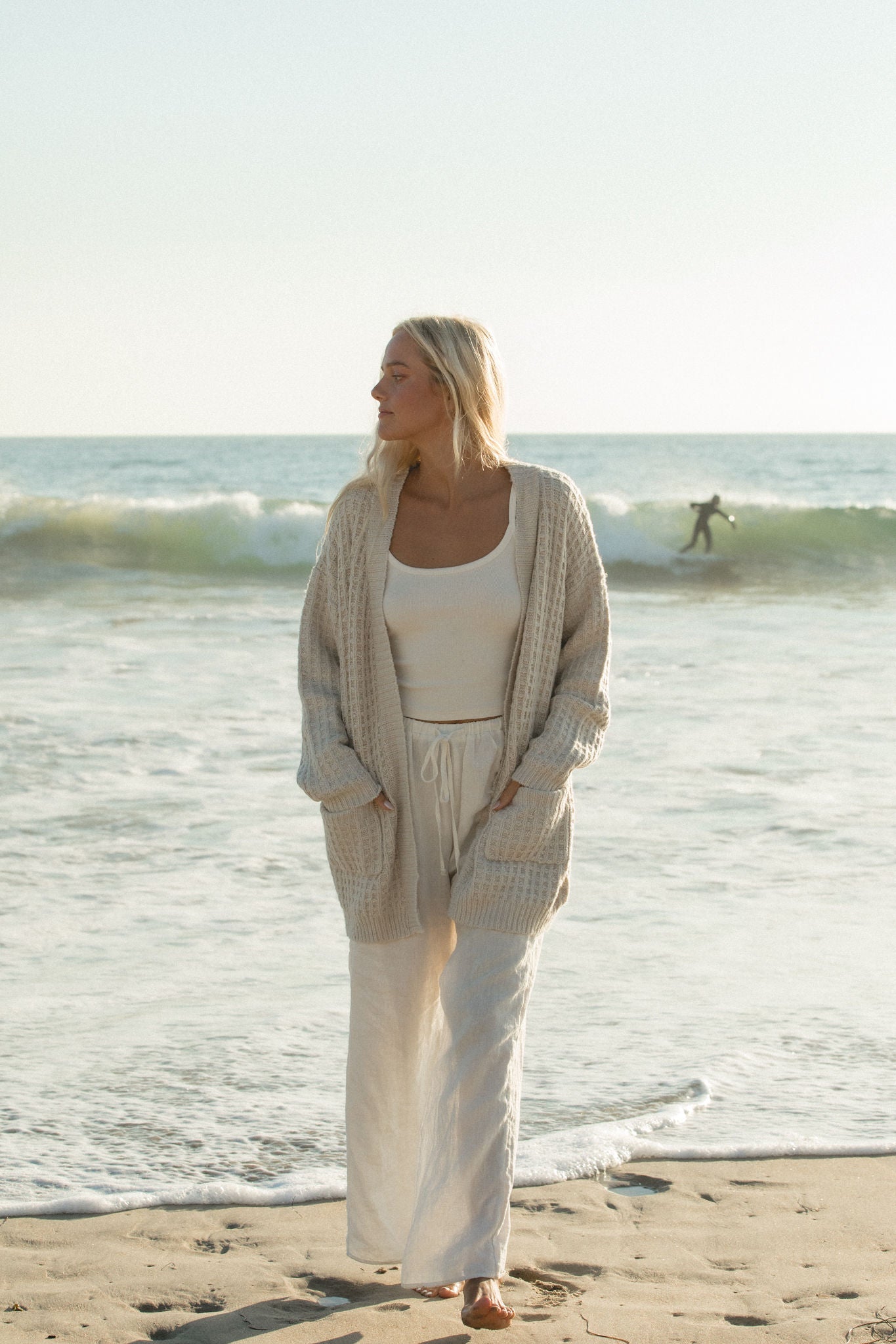 Winter Sun Waffle Knit Cardigan