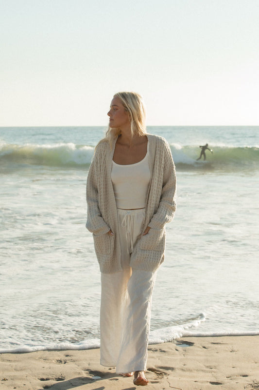 Winter Sun Waffle Knit Cardigan