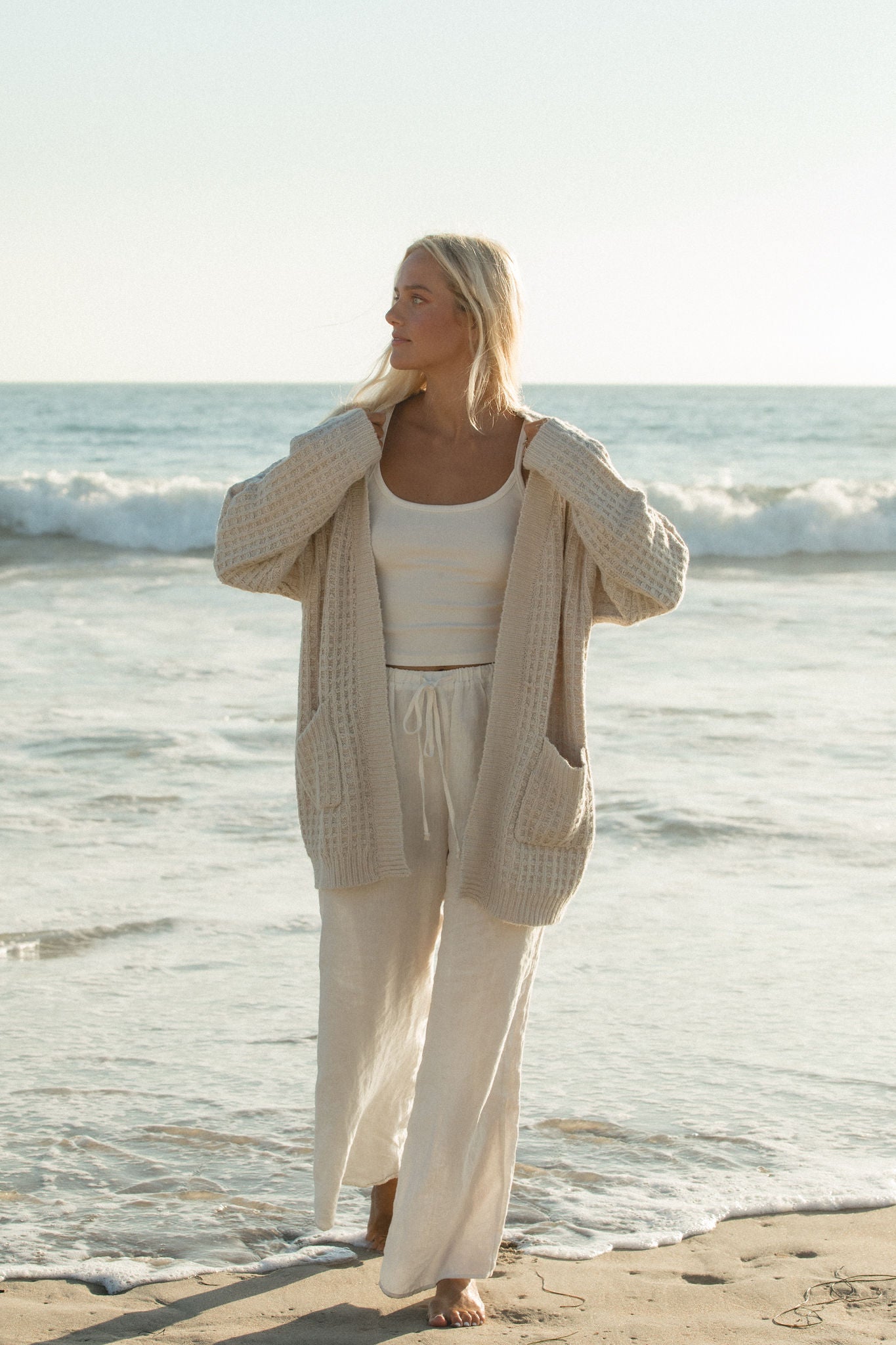 Winter Sun Waffle Knit Cardigan
