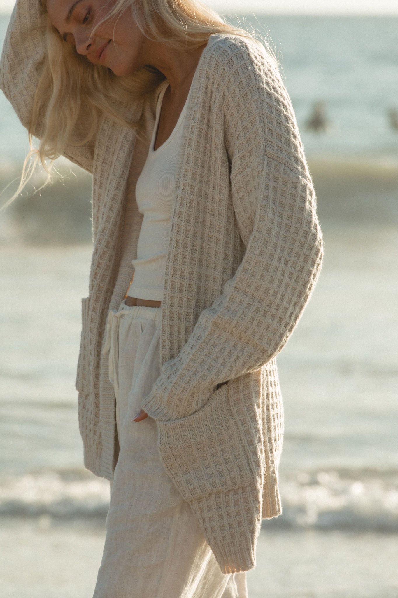 Winter Sun Waffle Knit Cardigan