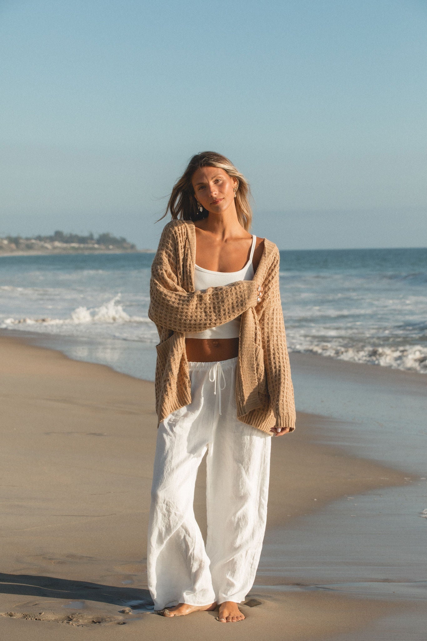 Winter Sun Waffle Knit Cardigan