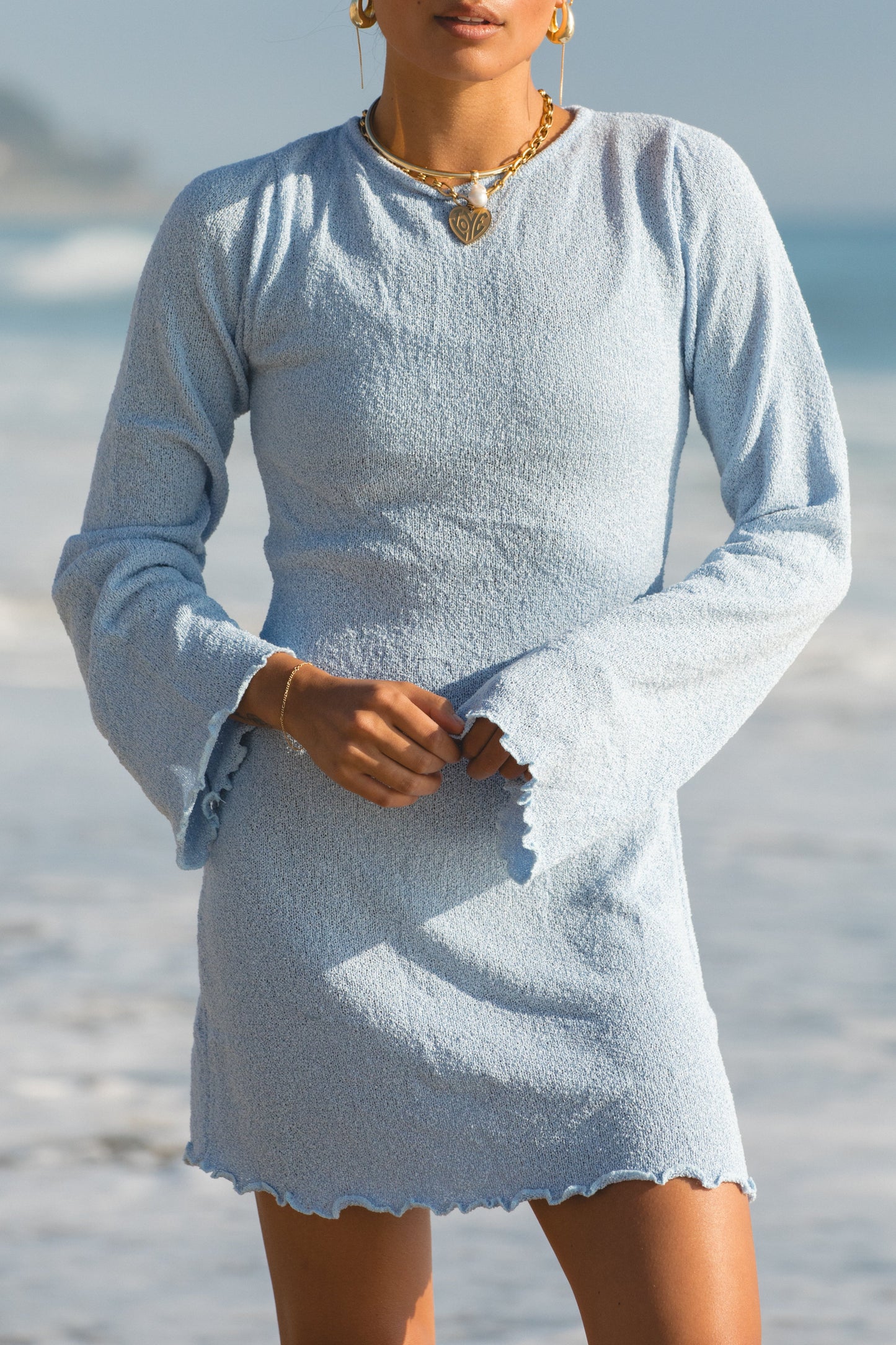 High Seas Long Sleeve Mini Dress
